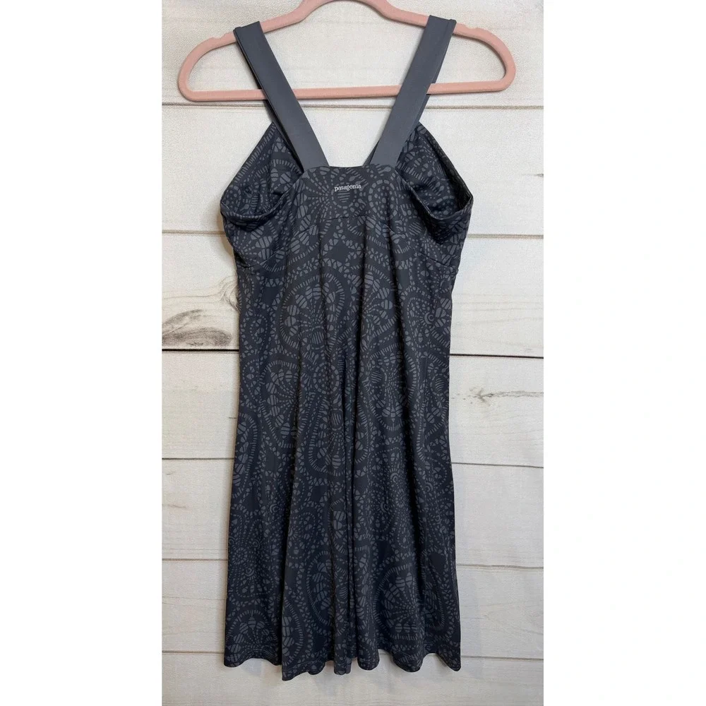 Patagonia Kamala Dress Womens Medium Grey Print V-Neck Sleeveless 58896SP11 - Picture 6 of 6